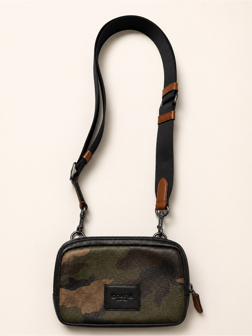 Coach Men’s Carrier Phone Crossbody Bag Camo Signature Canvas Style C6774